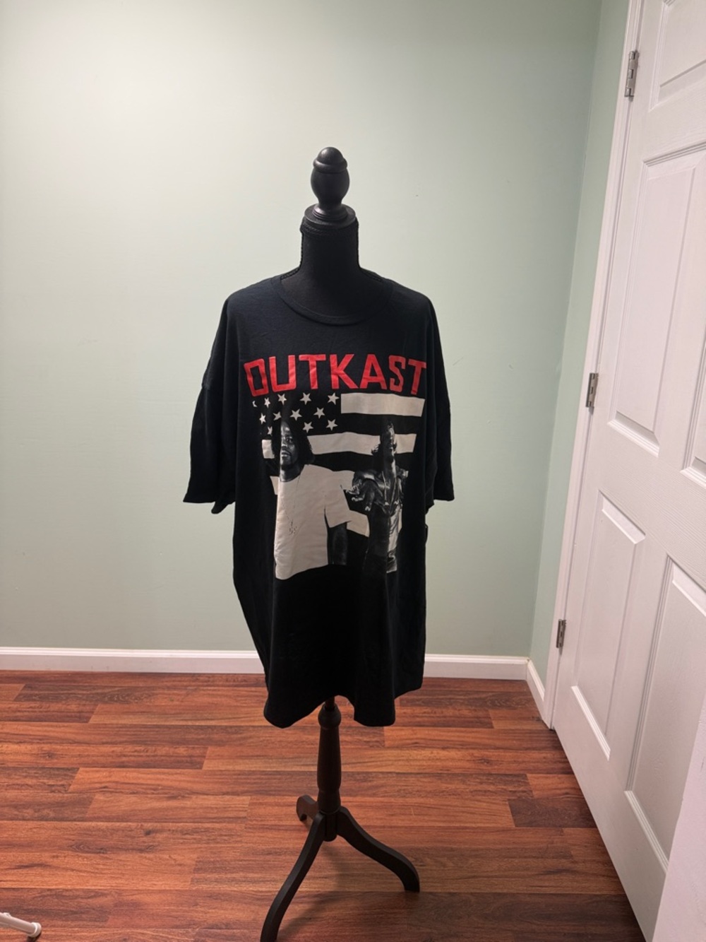 Outkast Graphic Band Tee in Black with Red Lettering
